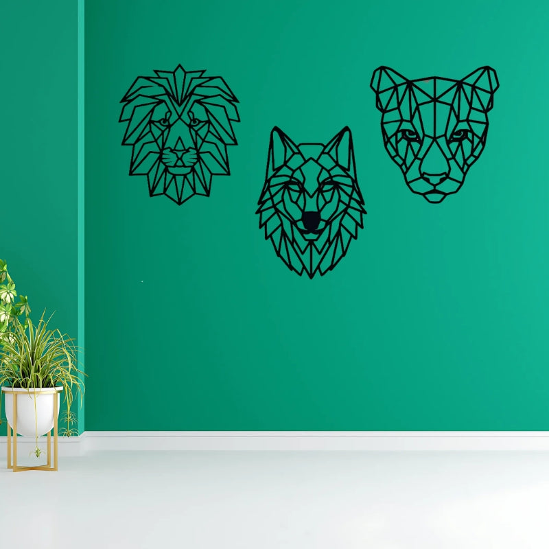 Geometric Animal Wall Art Trio