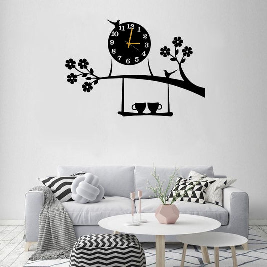 Birds & Swing Wall Clock