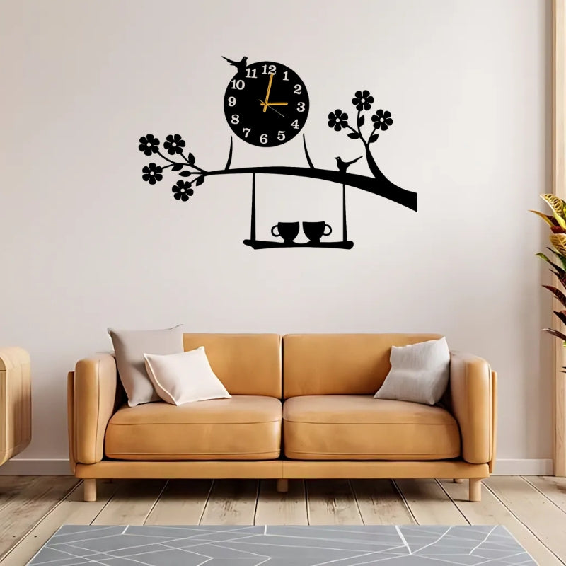 Birds & Swing Wall Clock