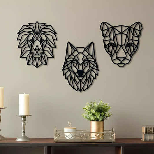 Geometric Animal Wall Art Trio